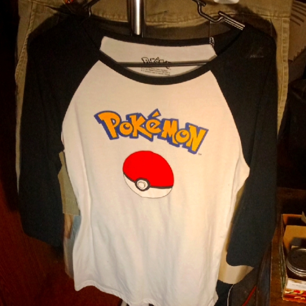 Pokemon Black and White Kids Raglan Shirt